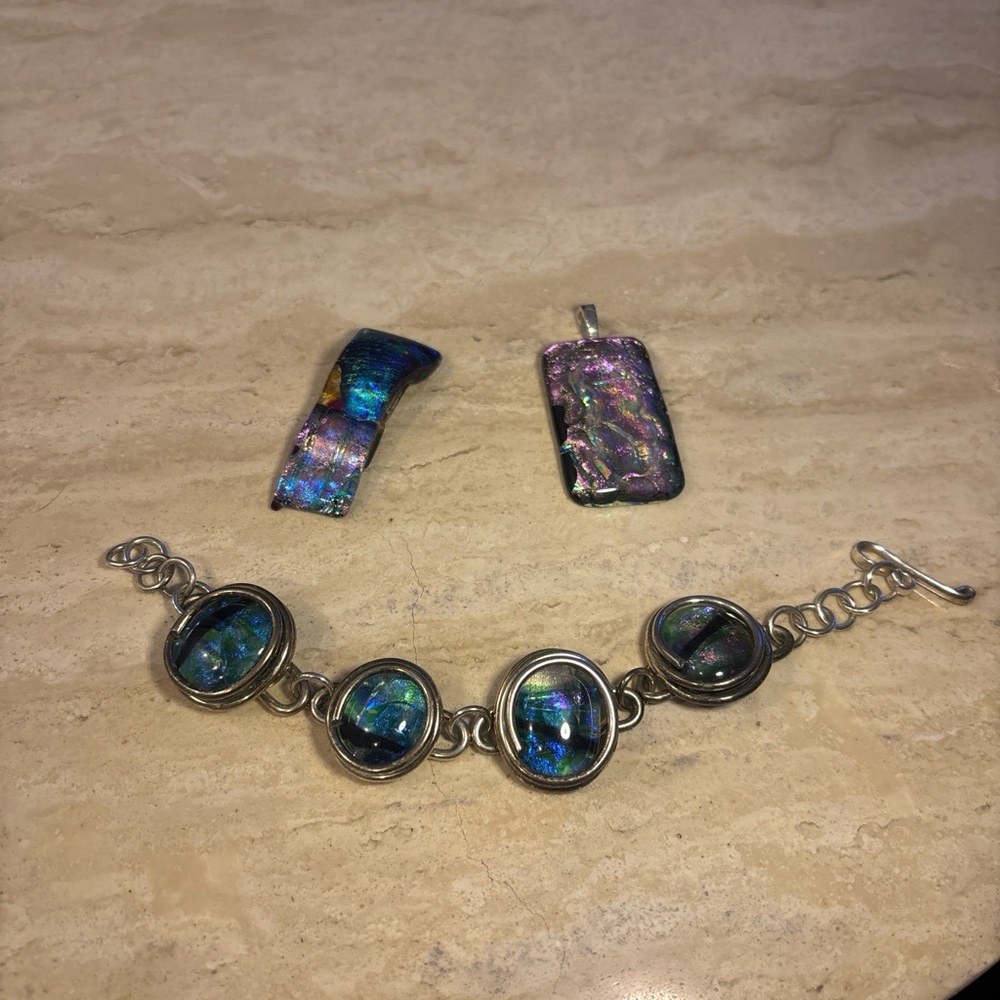 Elegant Silver and Blue Jewelry Set